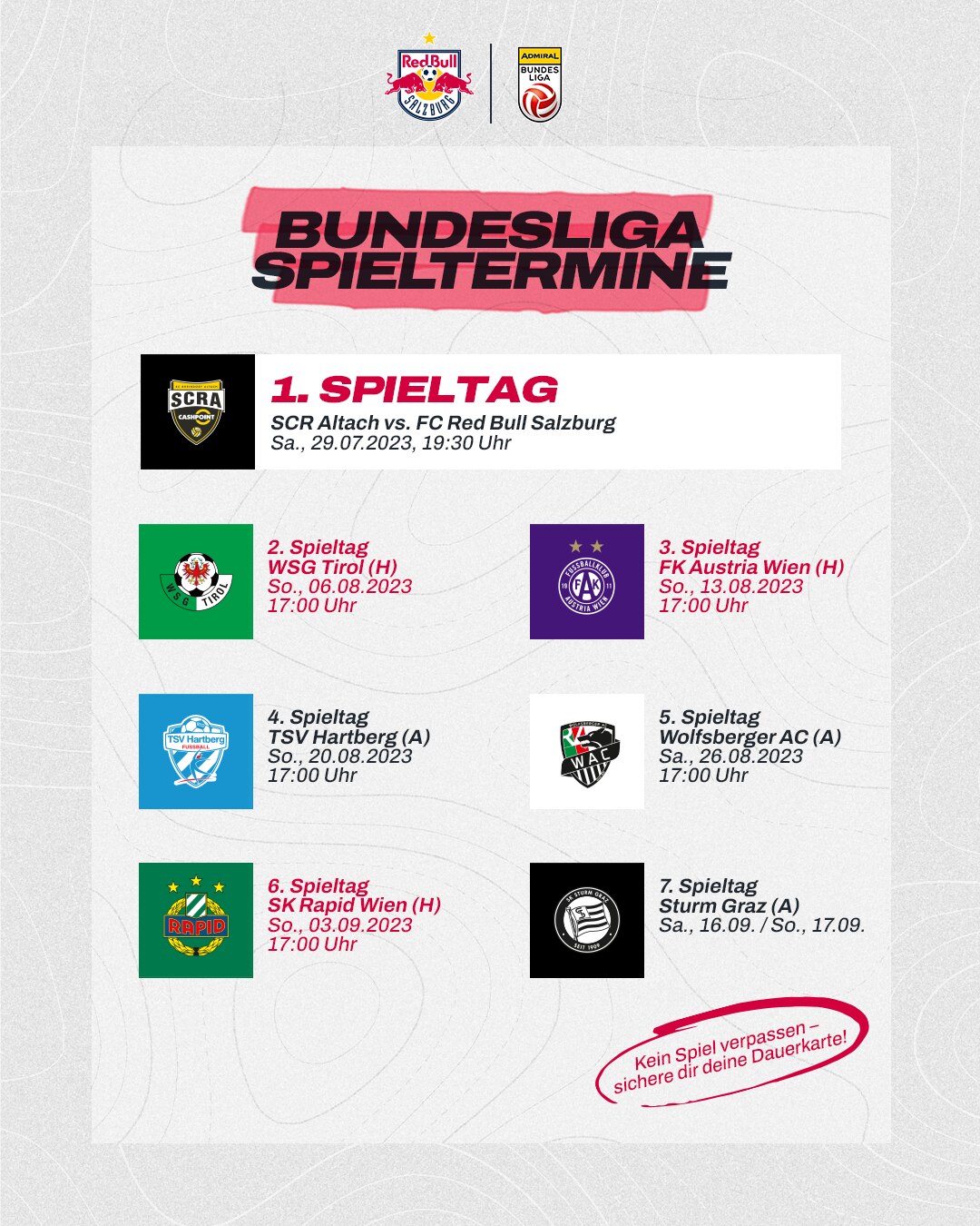 Der Bundesliga-Spielplan 2023/24 Ist Da! - FC Red Bull Salzburg